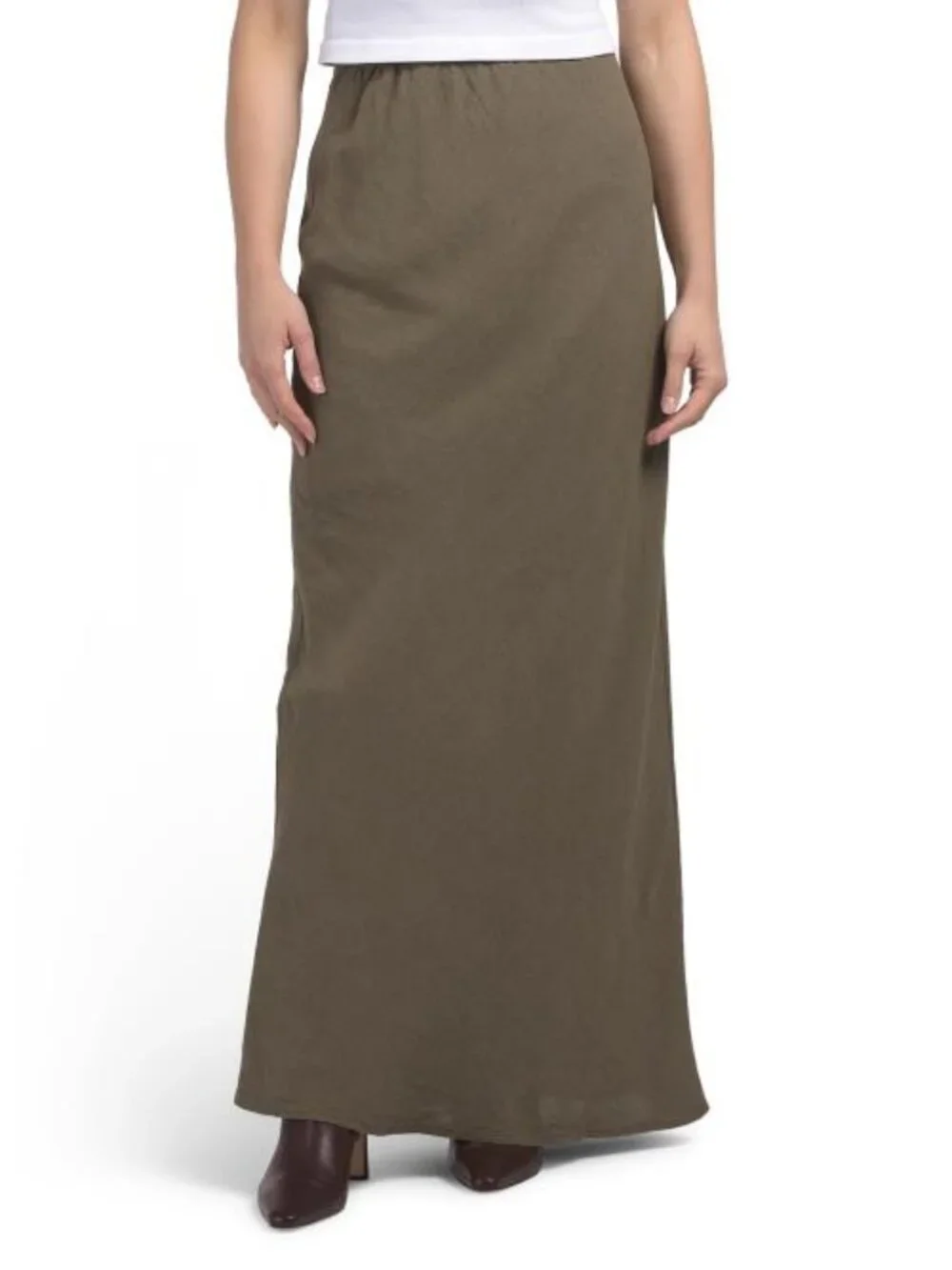 ROSEMARINE Made In Italy Linen Blend A-line Maxi Skirt